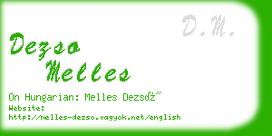 dezso melles business card